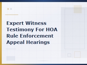 Expert Witness Testimony for Hoa Appeal Hearings