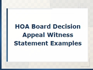 Sample Witness Statements for Hoa Appeals